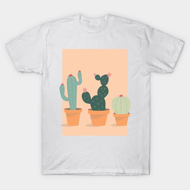 Cactus & Nopal Vintage Pastel T-Shirt by RedRubi